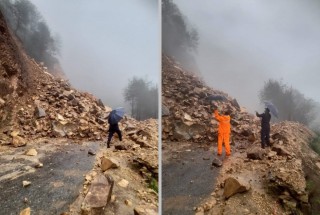 भालुपहाडमा पहिरो खस्दा सिद्धार्थ राजमार्ग अवरुद्ध