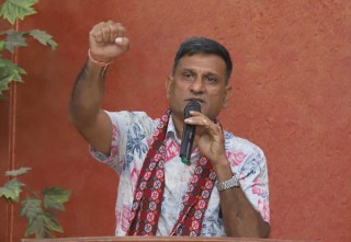 आज नेपाल सुशासन पार्टी घोषणा गर्दै रमेश खरेल