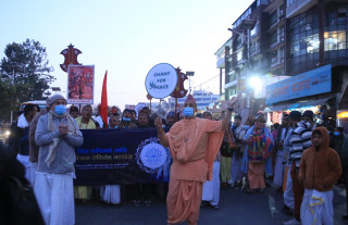 इस्कोन नेपालद्धारा विश्व शान्तिका लागि हरिर्नाम संकिर्तन आयोजना