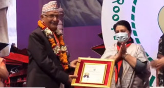 ओली स्काउट पदकबाट विभूषित