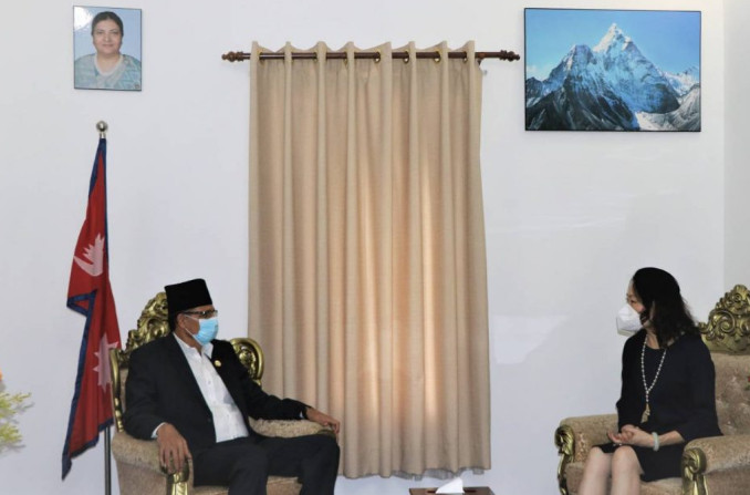 सभामुख सापकोटासँग चिनियाँ राजदूतको शिष्टाचार भेट 