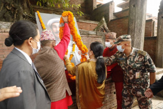 राष्ट्रपति भण्डारीद्वारा काजी तुलाराम पाँडेप्रति श्रद्धाञ्जली