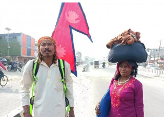 मेची–काली उल्टो पदयात्रामा ‘रुपना थारू’