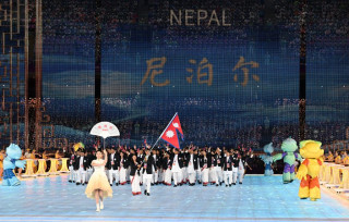 १९औँ एसियाली खेलकुदको उद्घाटन, प्रधानमन्त्री दाहाल पनि सहभागी